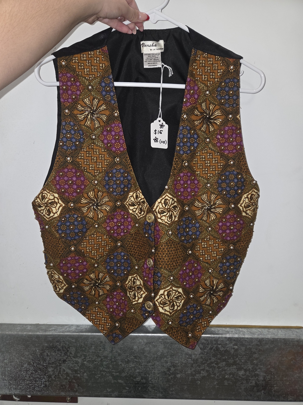 Vintage Brown Patterned Women’s Vest